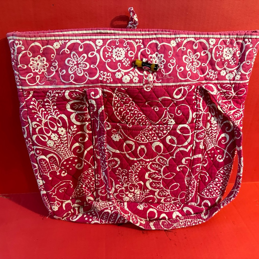 Vera Bradley Twirly Bird Tote Bag Quilted Retired Cotton